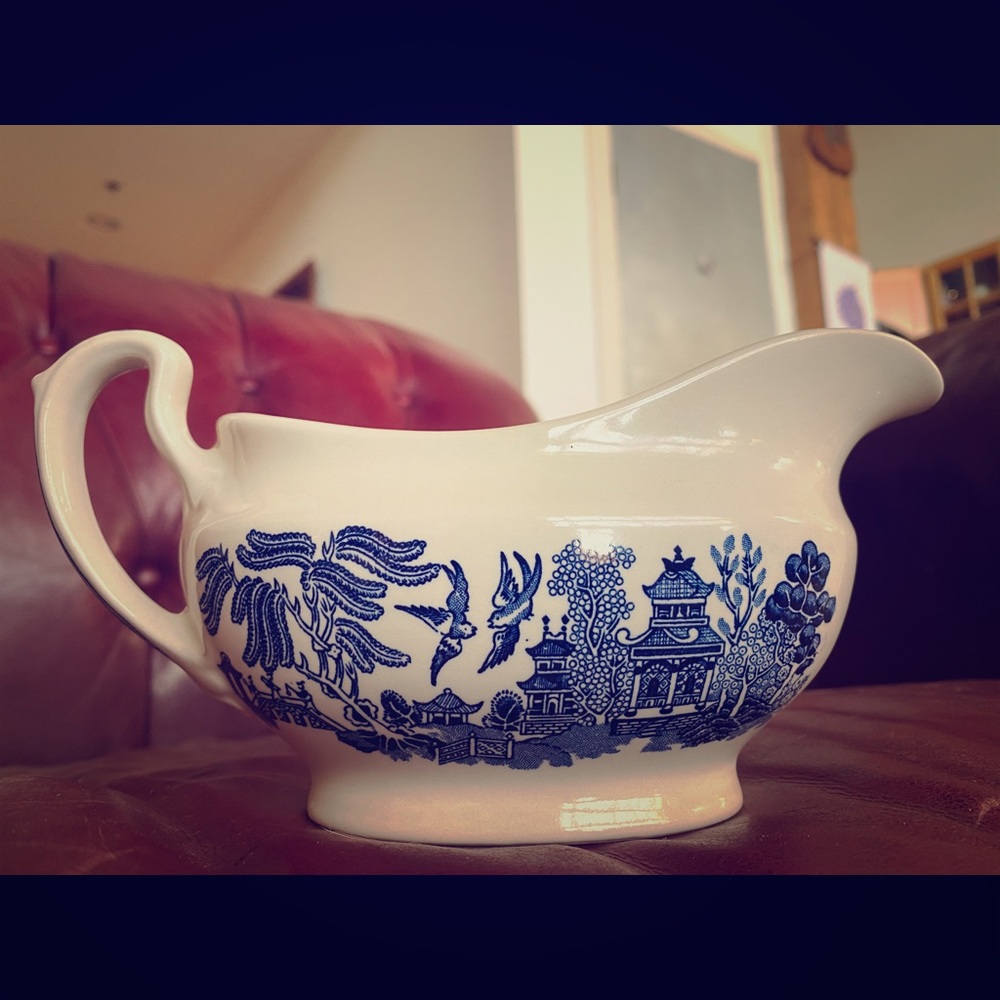 Antique Churchill Staffordshire gravy boat